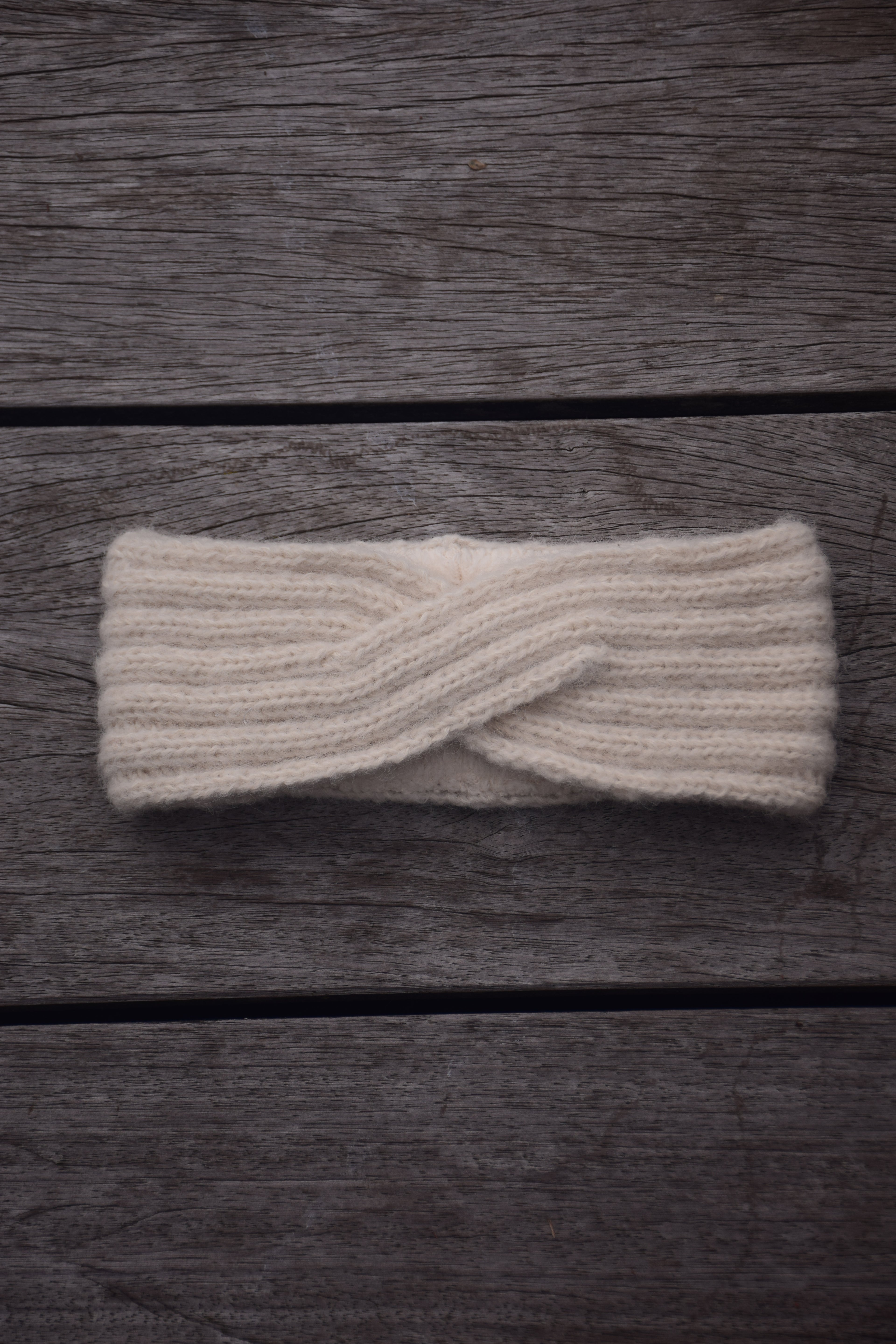 ZENA alpaca headband cloudy white