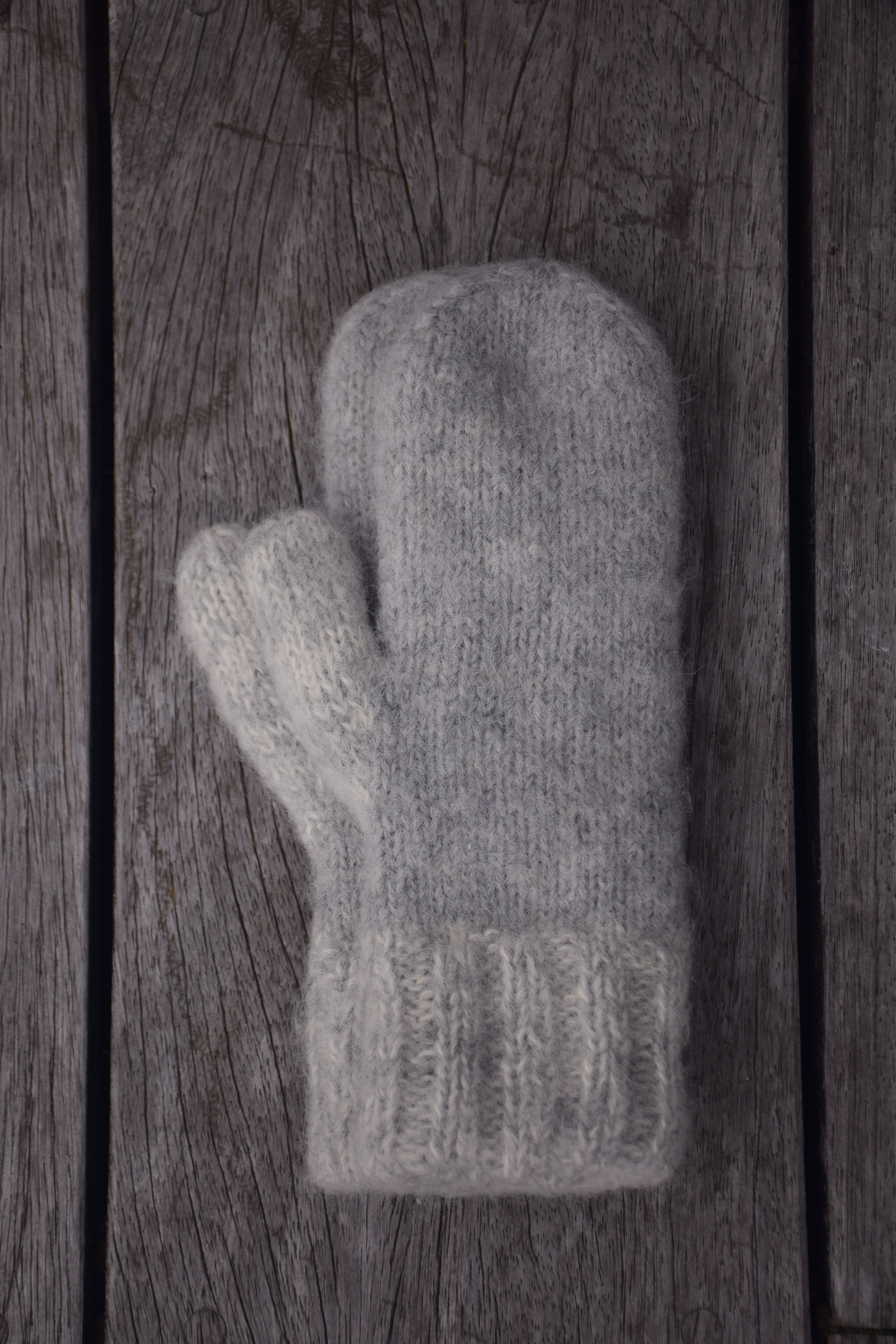 ZARA alpaca mittens light grey/cloudy white