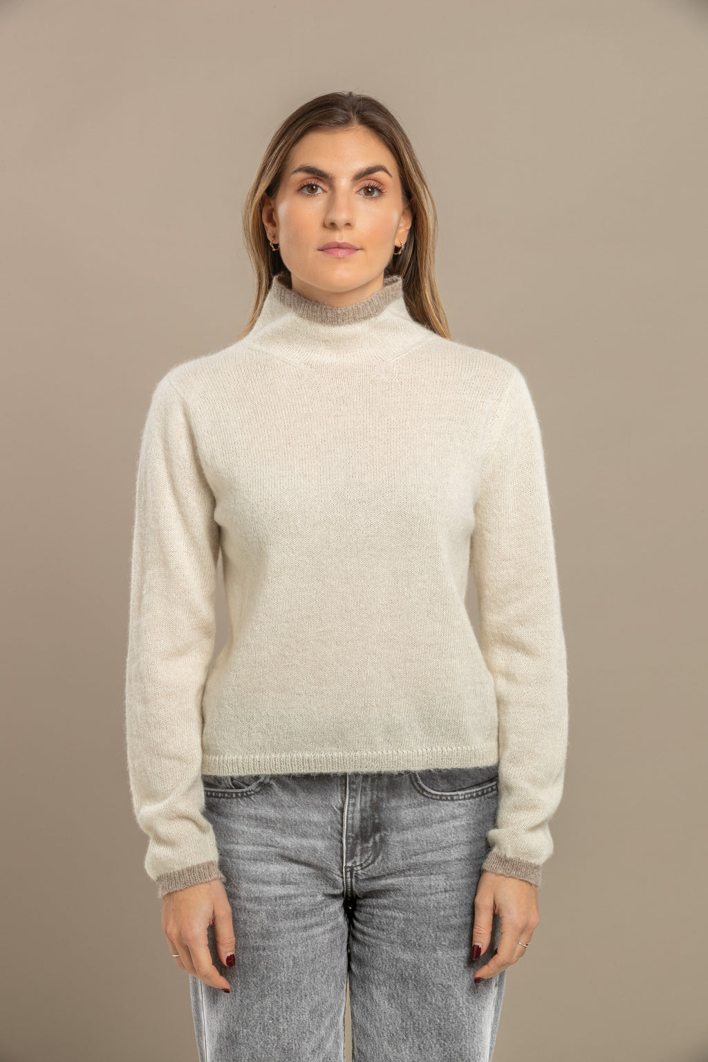 Dune alpaca trui met hoge hals
