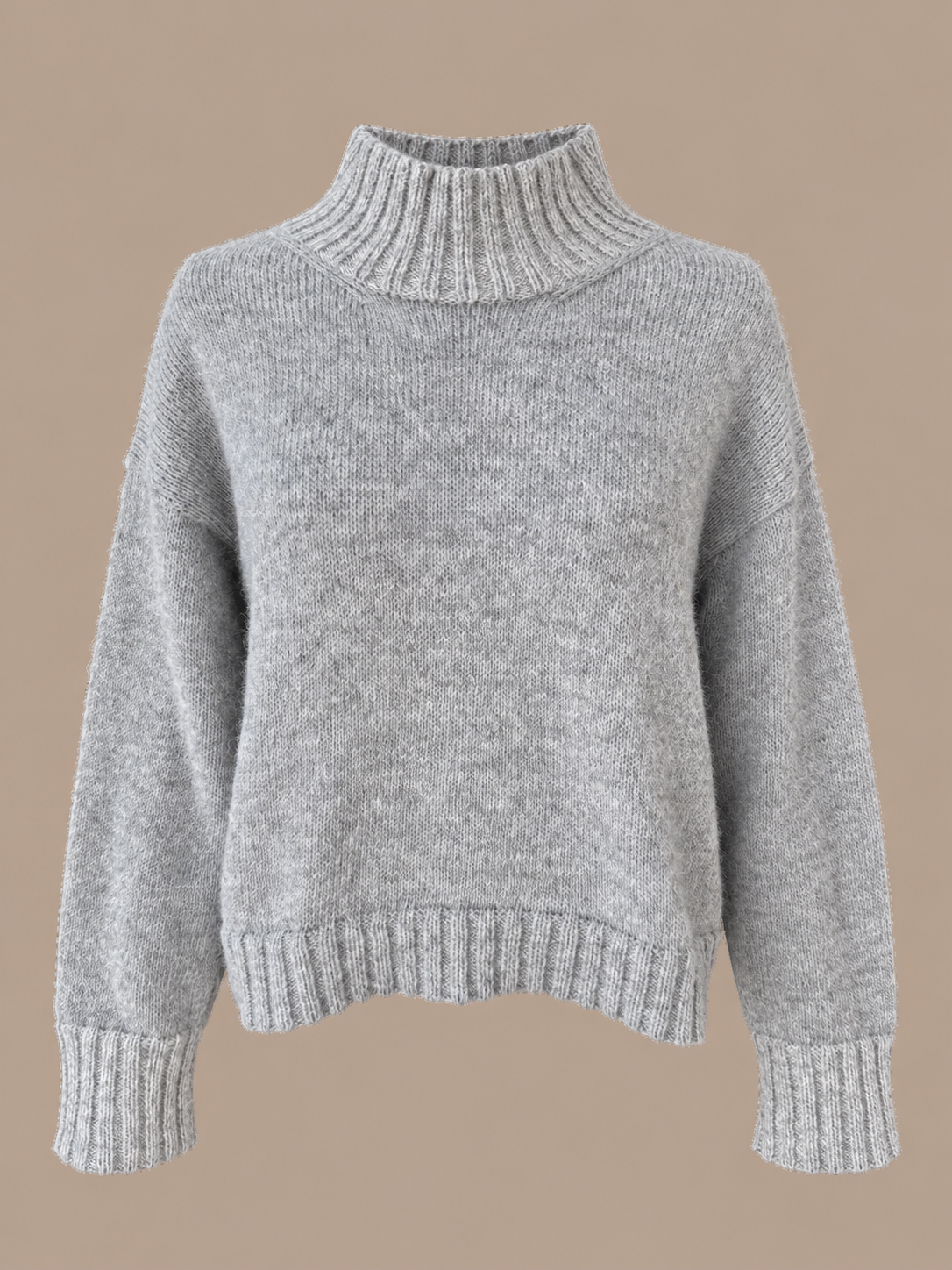 Elysée ~ alpaca hipster high neck sweater, light grey